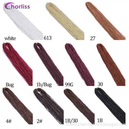 wholesale Long Pre Strenched Kinky Curly Heat Resistant Micro Crochet Braids Synthetic Hair Extension Crochet Braiding HairWomen